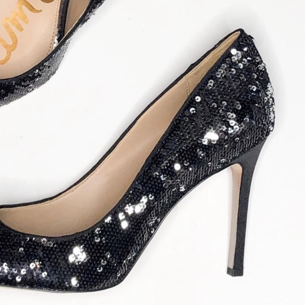 Sam Edelman Hazel Sequin Black Heels NEW✨ - Picture 8 of 8